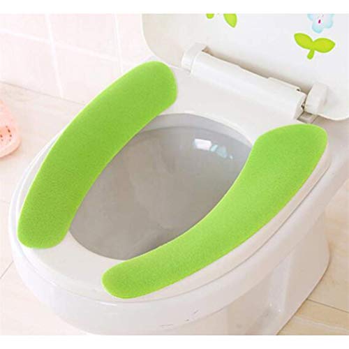 WJMLS WC-Sitzbezug, Soft Pad Bad WC-Sitzkissen selbstklebend wärmer waschbar Health WC-Sitzbezug (Farbe : Grün)