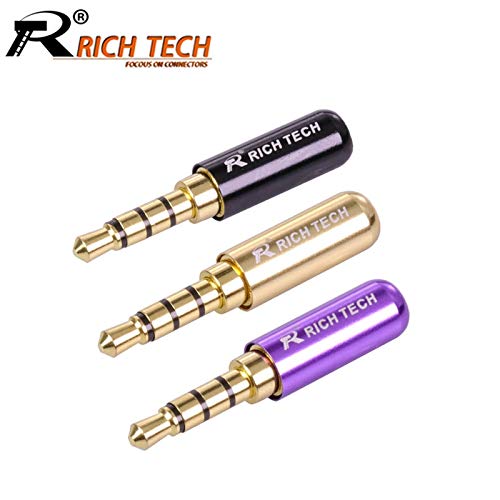 Davitu 100pcs/lot Mini Jack 3.5mm 4 Poles Male Plug Aluminum Shell Stereo 4 Pin 3.5mm Plug Wire Connector Heaphone Plug Earphone Jack - (Color: Mixed Colors)