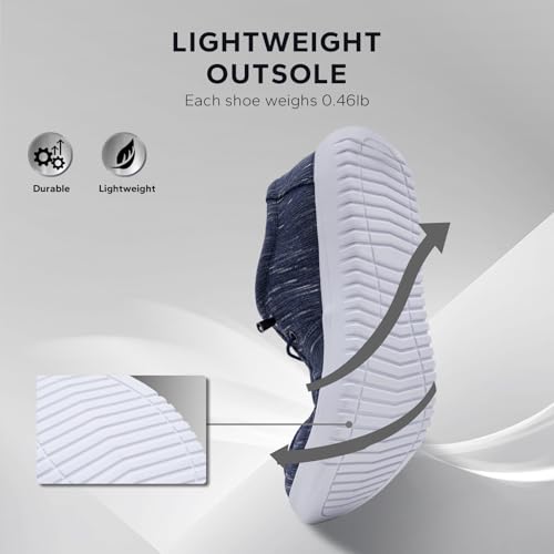 Mens Casual Slip On Loafers - Machine Washable Boat Shoes - Comfortable Moc Toe Shoes for Men Blue 124