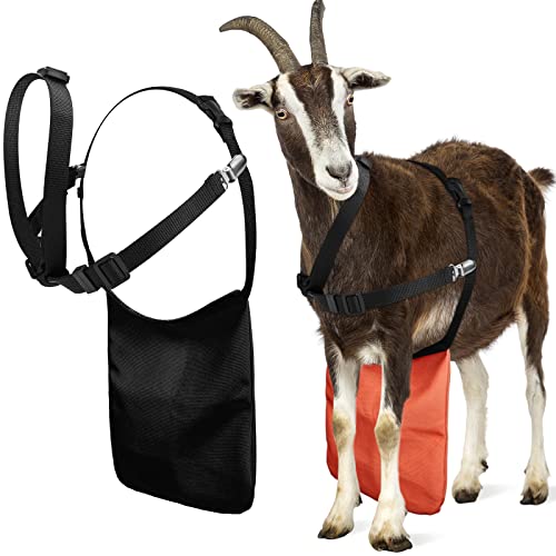 Kajaia 2 Pcs Goat Apron Anti Breeding Anti Mating Skirt Sheep Skirt Control Buck with Adjustable Chest Strap and Collar for Goats and Sheep(M Size)