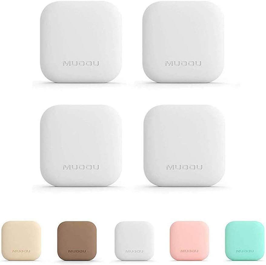 HEFUTE Thickened Square Door Stopper Wall 4 Pack Door Bumper Buffer for Wall Protection Durable Self Adhesive Silicone Paste(White)