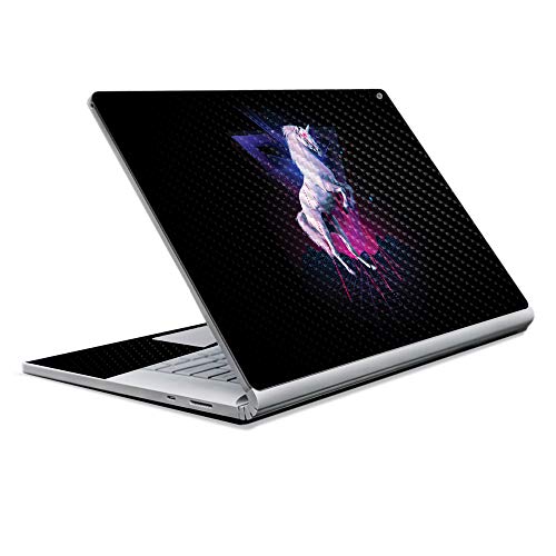 Image of MightySkins Carbon Fiber Skin for Microsoft Surface Book 2 13 inch (2017) - Unicorn Rave,Protective, Durable Textured Carbon Fiber Finish,Easy to Apply, Remove, and Change Styles,