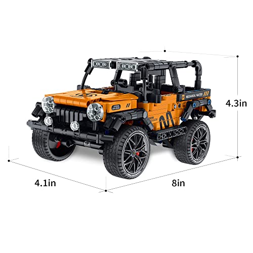 Zylegen Mini Technique Jeep Wrangle 4X4 Toy Car Model Building Kit, All Terrain Off Roader Suv,1:14 Scale Off-Road Car Model Building Blocks Toys,Gift Idea For Kids, Boys And Girls(502Pcs) #TOP6
