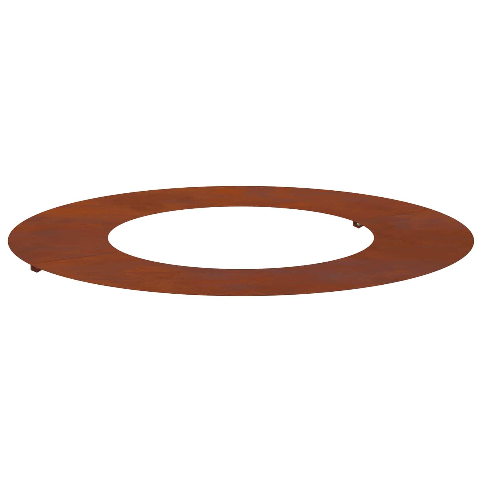 Anneau d'arbre plat marron en acier patiné Ø40-70 cm