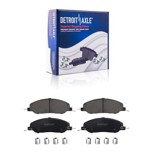 Image of Detroit Axle - Front Brake Pads for Ford 2005-2010 Mustang 2006 2007 2008 2009 Ceramic Brake Pads w /Hardware Replacement