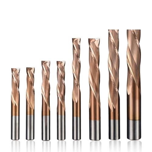 CJJNXYZMD Up Down 3.175/4/5/6/8/10mm Shank Bit Coated 2 Flute Carbide Wood 1Pcs(4x4x15x45L)