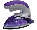 Mini Ferro de Passar à Vapor Steamer para Viagem Patchwork Bivolt Roxo W-777