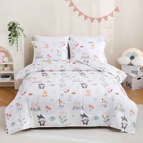 Image of Yibeizi Woodland Animals Comforter Full Kids Forest Bedding Set