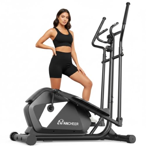 Image of ANCHEER Elliptical Machine for Home, 14-Level Resistance, 15 inch Stride | 14 Resistance Levels, 400 lb Capacity, Smooth Magnetic Drive, Low-Impact Full-Body Cardio for Home Fitness