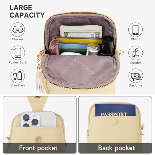 Image of KITEVIUN Small Crossbody Bags for Women, Lightweight Mini Cute Cell Phone Purse for Women with Tassel Shining Butterfly