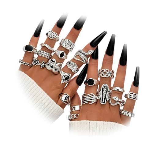 FAXHION 24-60 Pcs Gold Stackable Rings for Women, Knuckle Rings