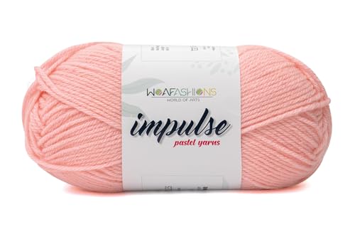 Image of Acrylic Impulse Hand Knitting & Crochet Yarn (Peach Pink) (100Gms - Pack Of 1)