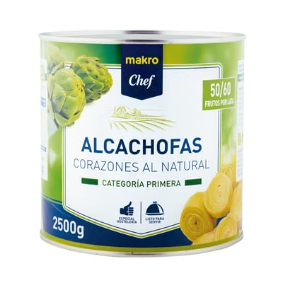 Alcachofas al Natural Chef – Frescura y Sabor Mediterráneo en tus Platos, Diferentes Tamaños y Formas. (1 LATA, 50-60 piezas entera lata 1550gne (2500 g))