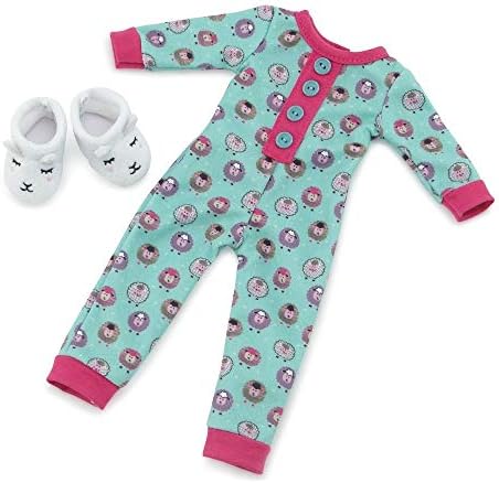 Emily Rose 14.5 Inch Doll Clothes Lamb Print 14" Doll Pajamas PJs Gift Set, Including Doll Slippers! | Gift Boxed! | Compatible with Wellie Wishers and Glitter Girls Dolls