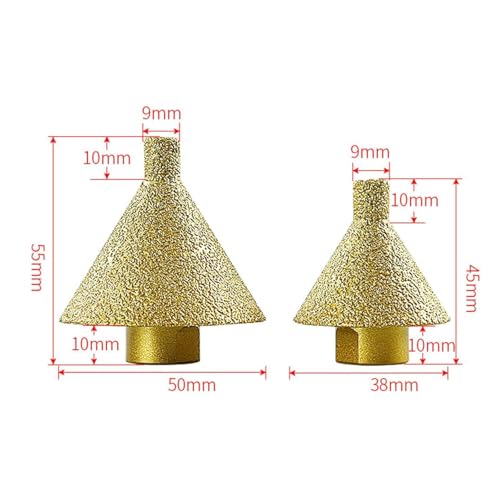 Image of AASONS Diamond Round Conical Bevelling Chamfer Bit Bevel Enlarge Hole Polishing Milling Countersink For 4 inch Angle Grinders M10 Thread Ceramic Marble Porcelain Masonry Grinding Work (38mm)
