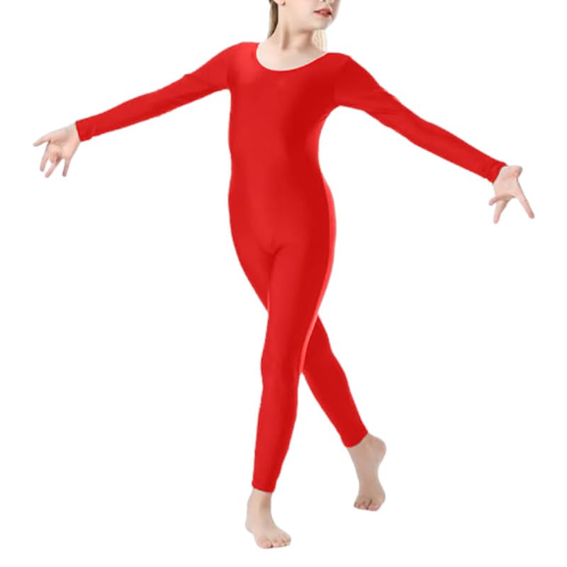 Prime fashions Combinaison de danse sans pieds à manches longues et encolure dégagée pour ballet, danse, acrobatie, performance de gymnastique