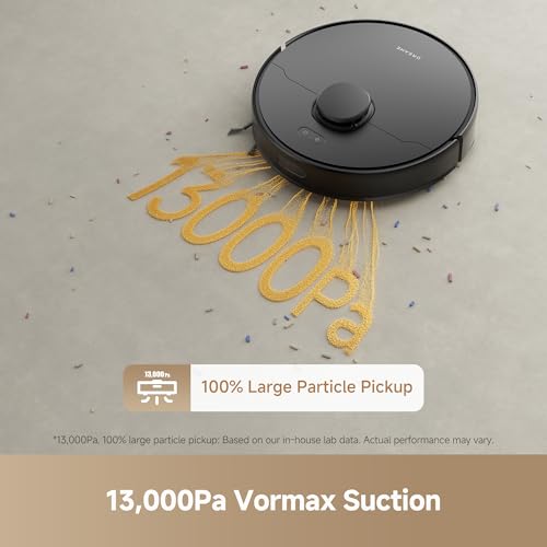 DREAME F10 Black 2 in 1 Robot Vacuum Cleaner & Mop, 13,000Pa Suction, 300min Runtime, Smart LiDAR Navigation, 2-in-1 Cleaning & Voice Control with App