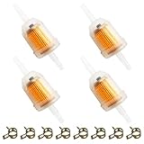 Strongthium 1/4' Inline Fuel Gas Filters with Magnet for Kawasaki Kohler Briggs & Stratton Lawn Mowers Small Tractors Tillers Garden Equipment Snowmobiles Go Karts 4 Pack