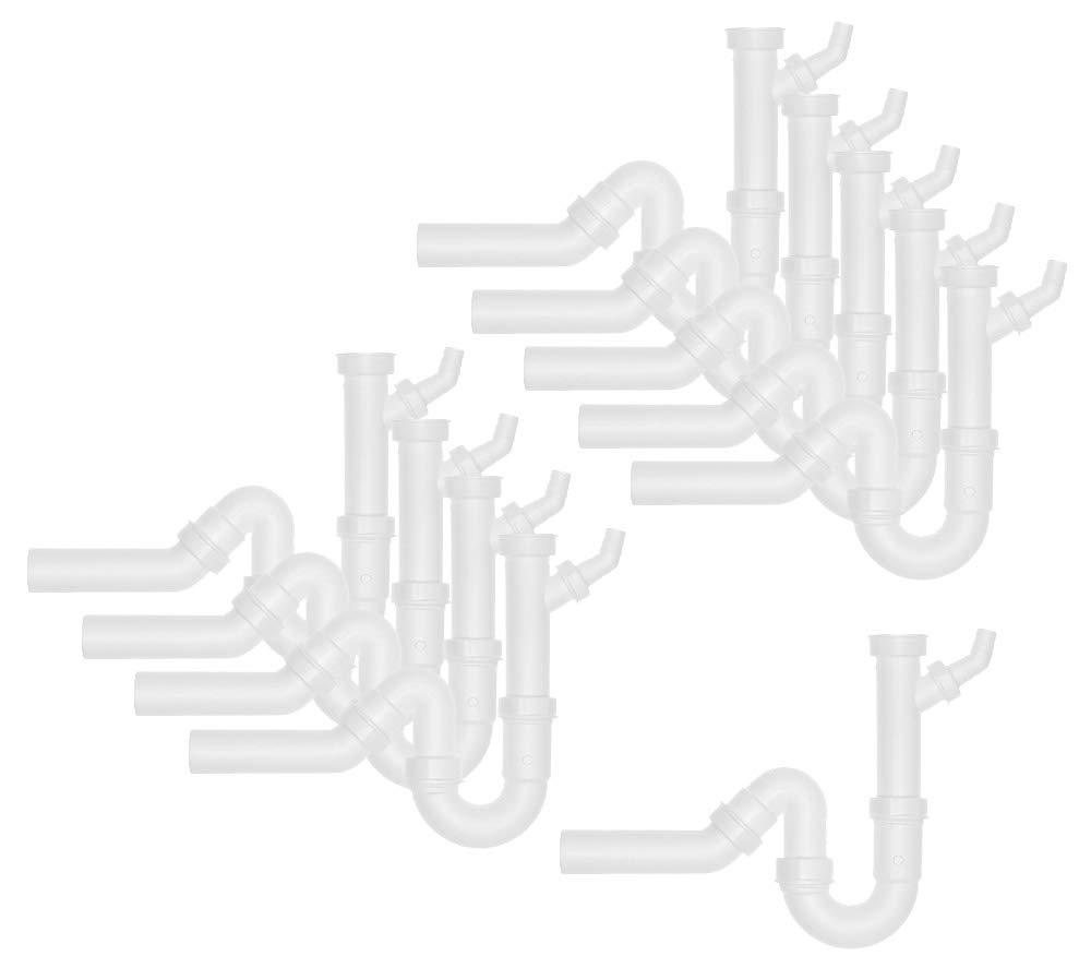 10er SET Universal-Röhren-Geruchsverschluss 1 1/2" mit einem Geräteanschluss und 40 mm Abgang/Ablaufverbindung/Sifon/Abfluss/Geruchsverschluss/Traps