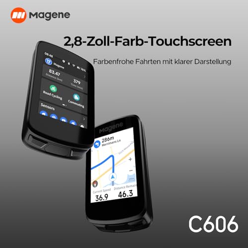 Magene C606 Touchscreen GPS Fahrradcomputer Navigation WiFi Bluetooth Datenübertragung...