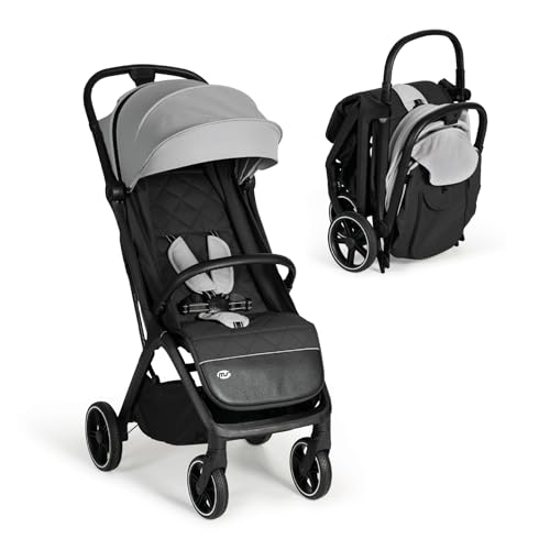 MS BabyWorld – iWalk Autofolding – Silla de paseo ligera 0 48 meses (22 kg) | Plegado automático | Amortiguadores | Capota XXL | Ruedas grandes | Reclinación total