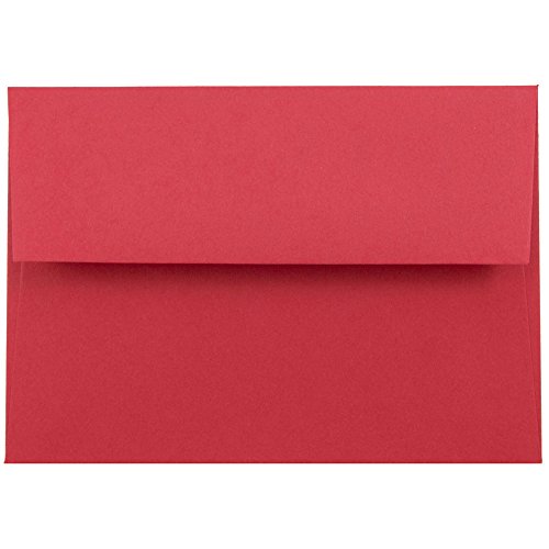 JAM PAPER 4Bar A1 Colored Invitation Envelopes - 3 5/8 x 5 1/8 - Red Recycled - 50/Pack