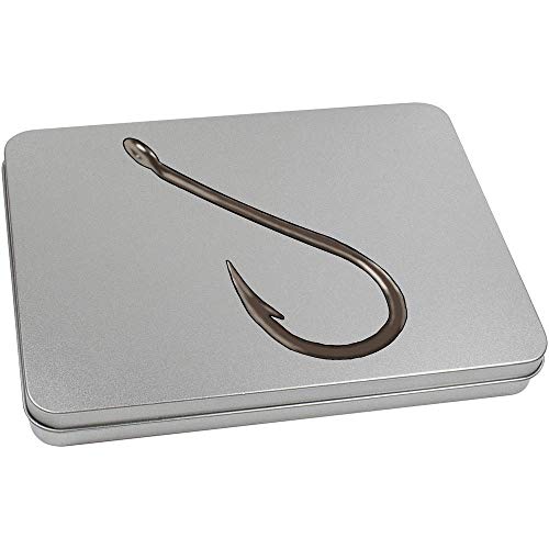 Azeeda 220mm 'Fishing Hook' Metal Hinged Tin/Storage Box (TT00130437)