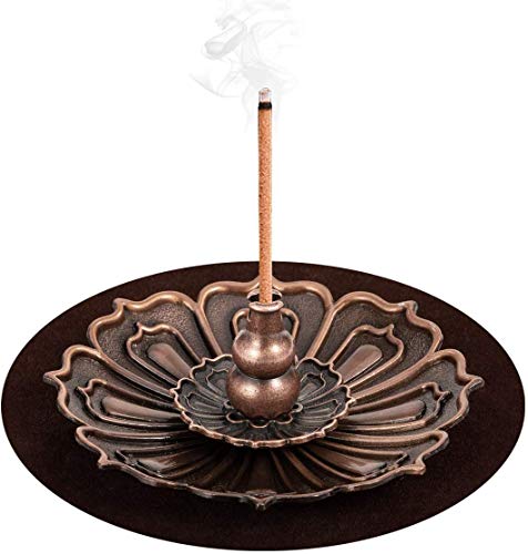 Dk177 Brass Incense Sticks Holder Lotus Inscent Burner Disc For Resin Granular Powder Cone Coil Ash Catcher Cinnamon Organic Citronella #TOP6