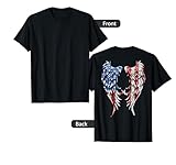 Distressed American Flag Angel Wings T-Shirt