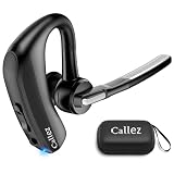 Callez Oreillette Bluetooth sans Fil pour iPhone Samsung Téléphone Portable, Casques Bluetooth Mono Écouteur V5.0 Main Libre avec Double Micro CVC8.0 ENC Antibruit pour Conduite Affaires Bureau