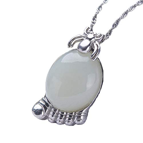 Collier Hetian pendentif jade blanc argent 925 : le cadeau idéal pour elle