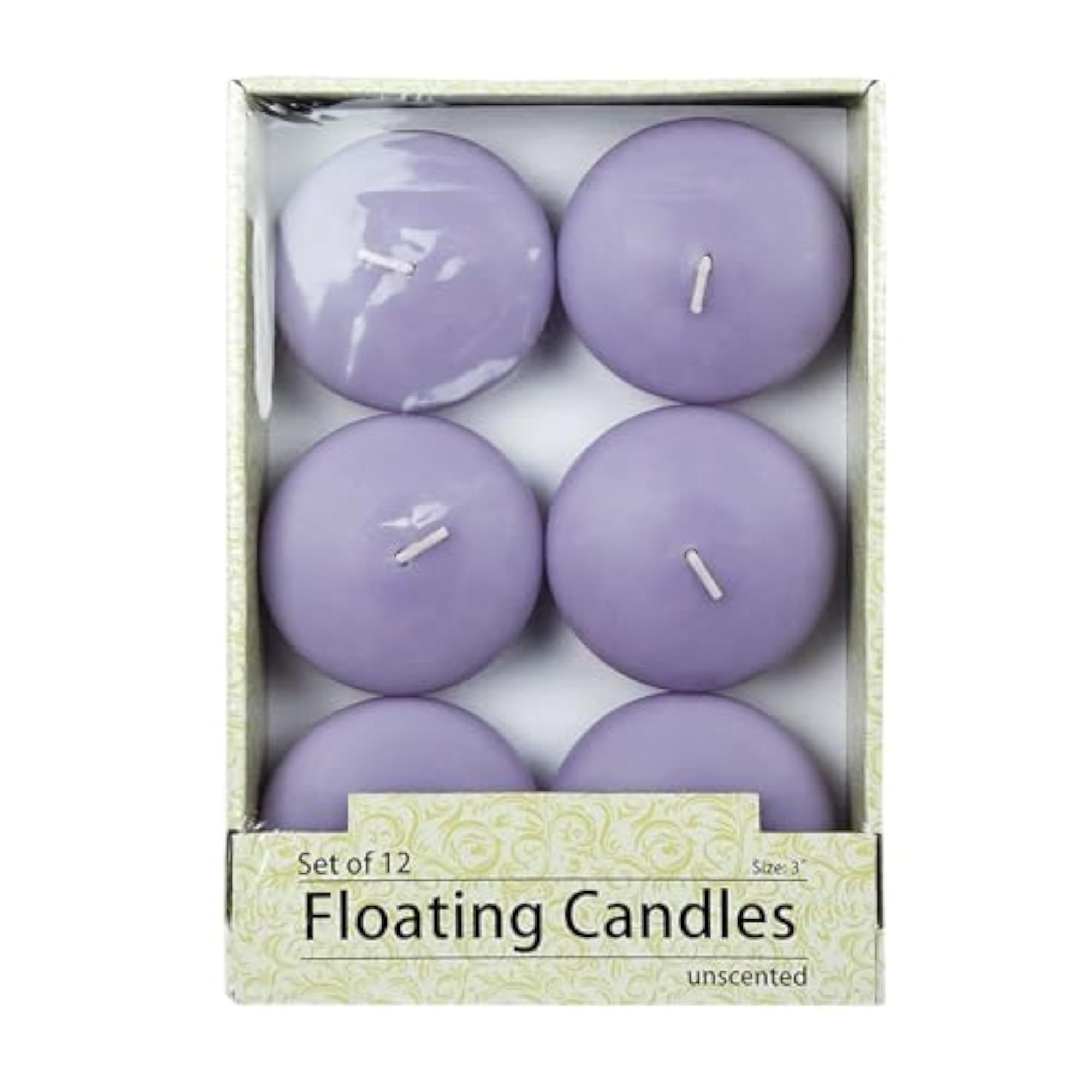 12-Piece Lavender Floating Candles, 3-Inch