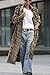 ebossy Women's Fashion Lapel Leopard Print Duster Trench Coat Open Front Slouchy Loose Wool Mid Long Peacoat (XL, Leopard)