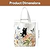 Tmlifehy Black Cat Canvas Tote Bag, Durable Folding Shopping Bag for Women, Animal Canvas Shoulder Bag, Unique Black Cat Gifts, Reusable Cat Bag for School, Work, Travel and Grocery (15.4 x 13.8in) #3