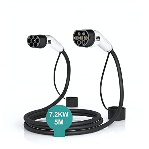 MAX GREEN VE / Cable de carga para coches eléctricos, Tipo 2 a Tipo 2, 16Amp/32Amp, 17 pies(5 metros)