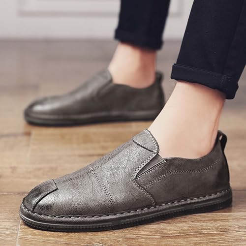 Men's Loafers Fashion Retro Casual Business Office Work Driving Leather Shoes, Lightweight, Comfortable, Breathable4