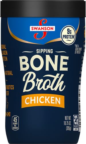 Image of Swanson Sipping Chicken Bone Broth, 10.75 oz Microwavable Cup (Pack of 2)