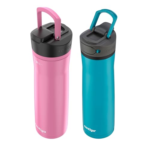 Image of Contigo Cortland Chill 2.0 Stainless Steel Water Bottle with AUTOSEAL Lid 24 oz Juniper and Azalea 2-Pack