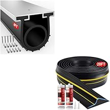 Jin&Bao 20FT Yellow Garage Door Threshold Seal Strip and 8FT Garage Door Bottom Seal with Pre-drilled Aluminum Track Retainer Base Kit - Protect Your Garage from Weather, Insects, and Dust