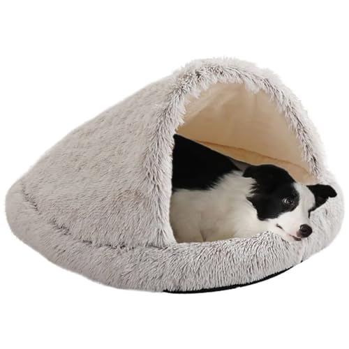 Ezmina Pet Tent Cave Bed For Small Cats Dogs Pets Plush Slipper Dog Bed Fluffy Puppy Sleeping Bag Warm Claming Cat Beds Kitty Bed Cozy Indoor Cave Bed For Kitten Dog Non-slip Bottom 50 * 60cm