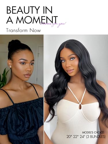 Luvme Peruvian Hair Loose Body Wave 3 Bundles 20 22 24 Inches 10A Human Hair Weave Bundles Natural Color thumb #1
