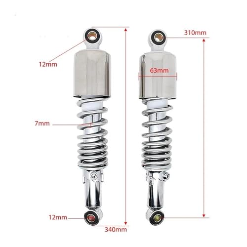 Amortisseur arrière de moto 310mm x 12mm pour CG125 et modèles compatibles