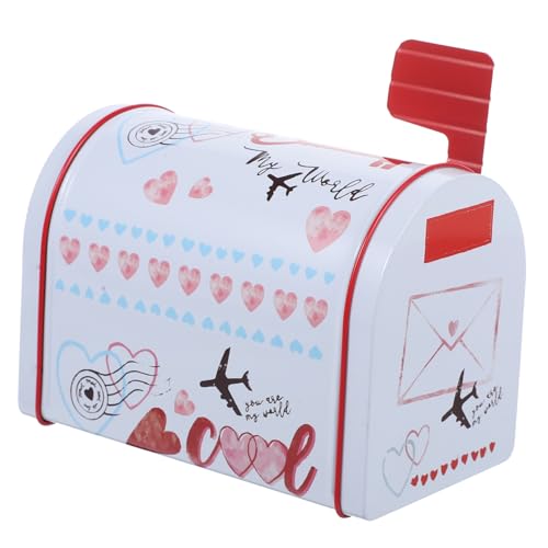 POPETPOP Caja Metálica de Hojalata para Galletas y Dulces con Diseño de Buzón Caja de Regalo Navideña para Fiesta y Embalaje de