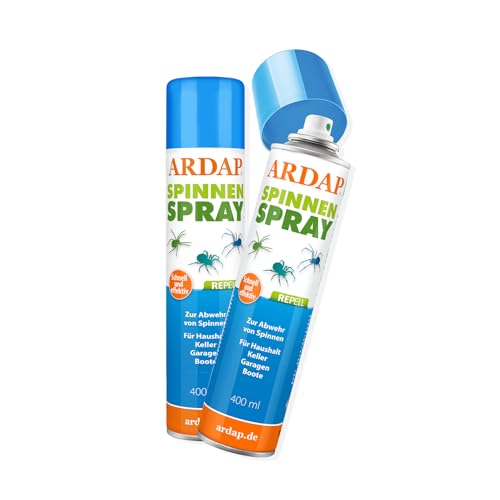 ARDAP Repell Spinnenspray 2 x 400ml - Spinnenabwehr - Anti Spinnenspray - Spinnen Abwehrmittel - Spray gegen Spinnen - Mittel gegen Spinnen - Anti Spinnenspray außen - Wirkt schnell (PT19)