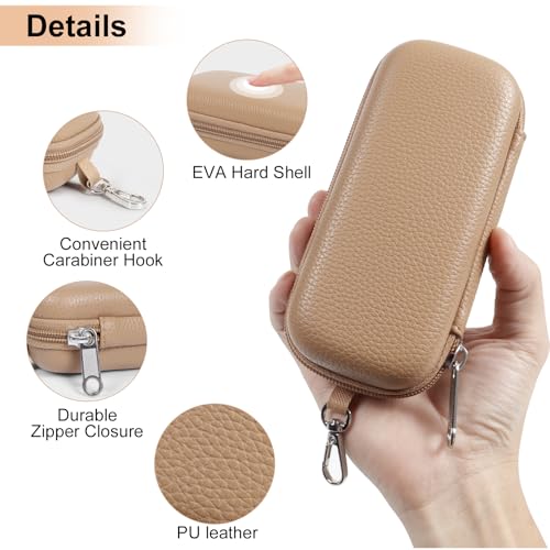 Image of Double Eyeglasses Case Hard Shell Dual Sunglasses Organizer with Zipper Closure Travel Eyewear Storage for Vehicle