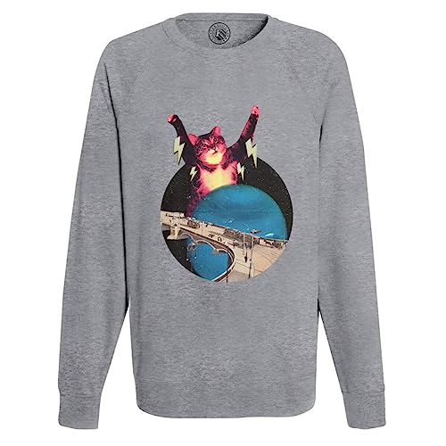 Sweatshirt Homme Cat Destroyer pour Remplacer les Looks Ennuieyx par l'Humour Vintage Espace