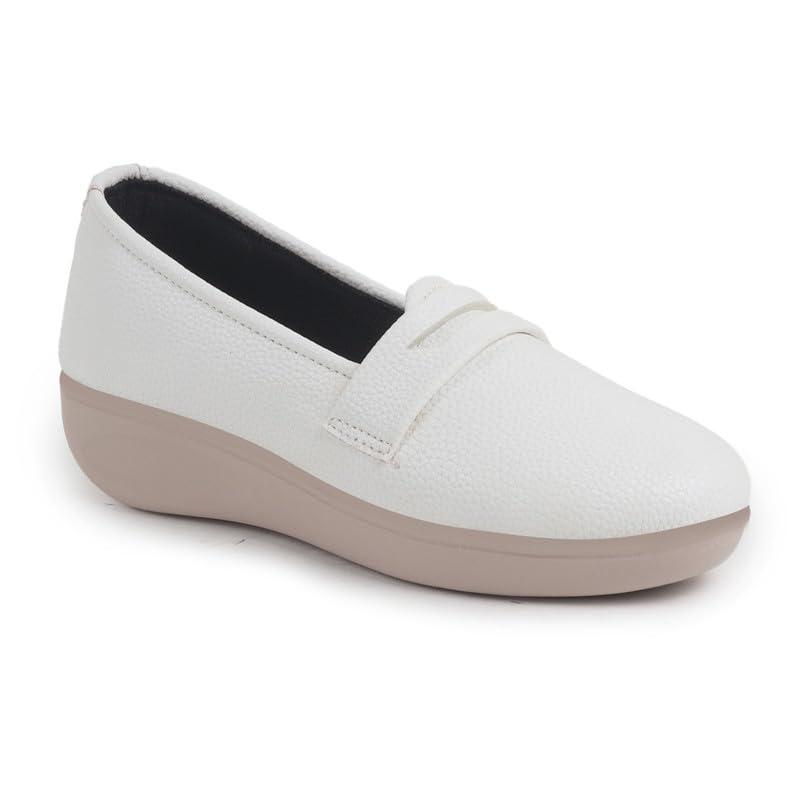 FAUSTO Women's Textured Slip On Casual Shoes Flatform Heel Height Enhancer|All Day Comfort Shoes 2