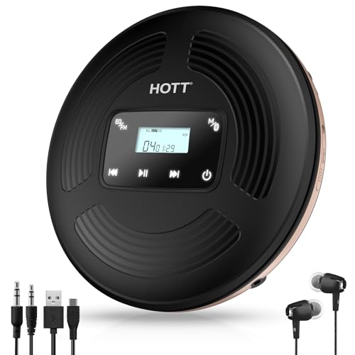 HOTT ポータブル BluetoothCDプレイヤー　 CD903TF Amazon.co.jp: Portable CD Player, Bluetooth Compatible, Compact