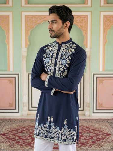 Image of Jompers Men Japanese Fabric Embroidered Kurta Set