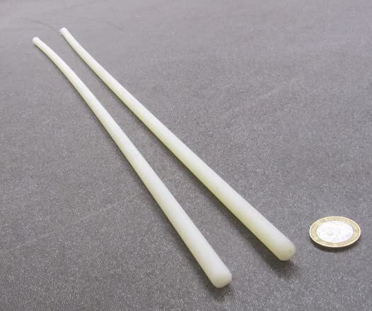 Natural Nylon 6/6 Fully Threaded Rod RH 3/8"-16 x 24 Length 2 Pcs